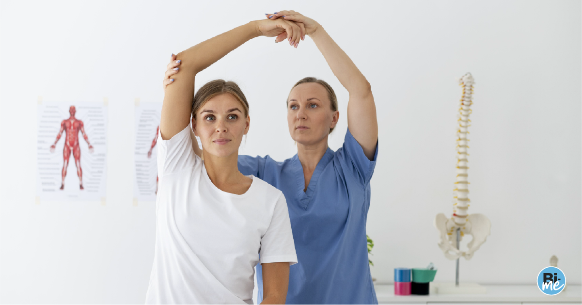 healthcare professional assisting a patient