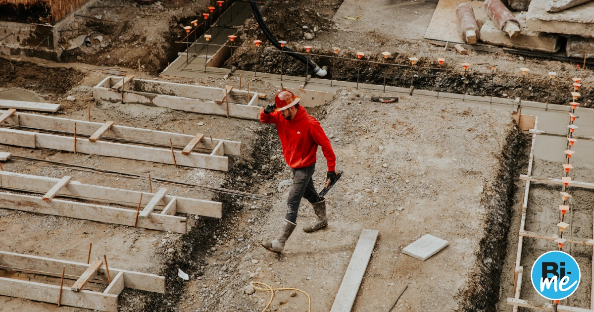 A contractor working on a construction site